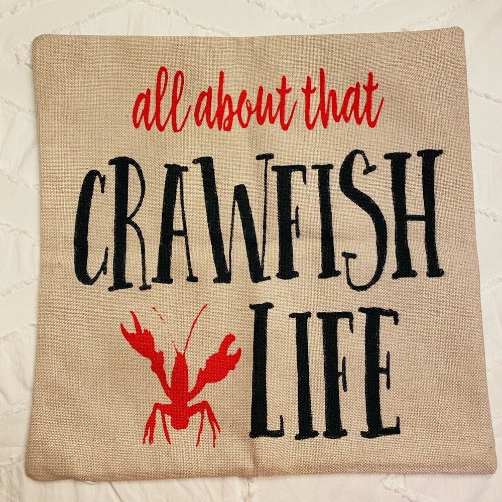 Pillow cover slip “All about that crawfish life” new OSB